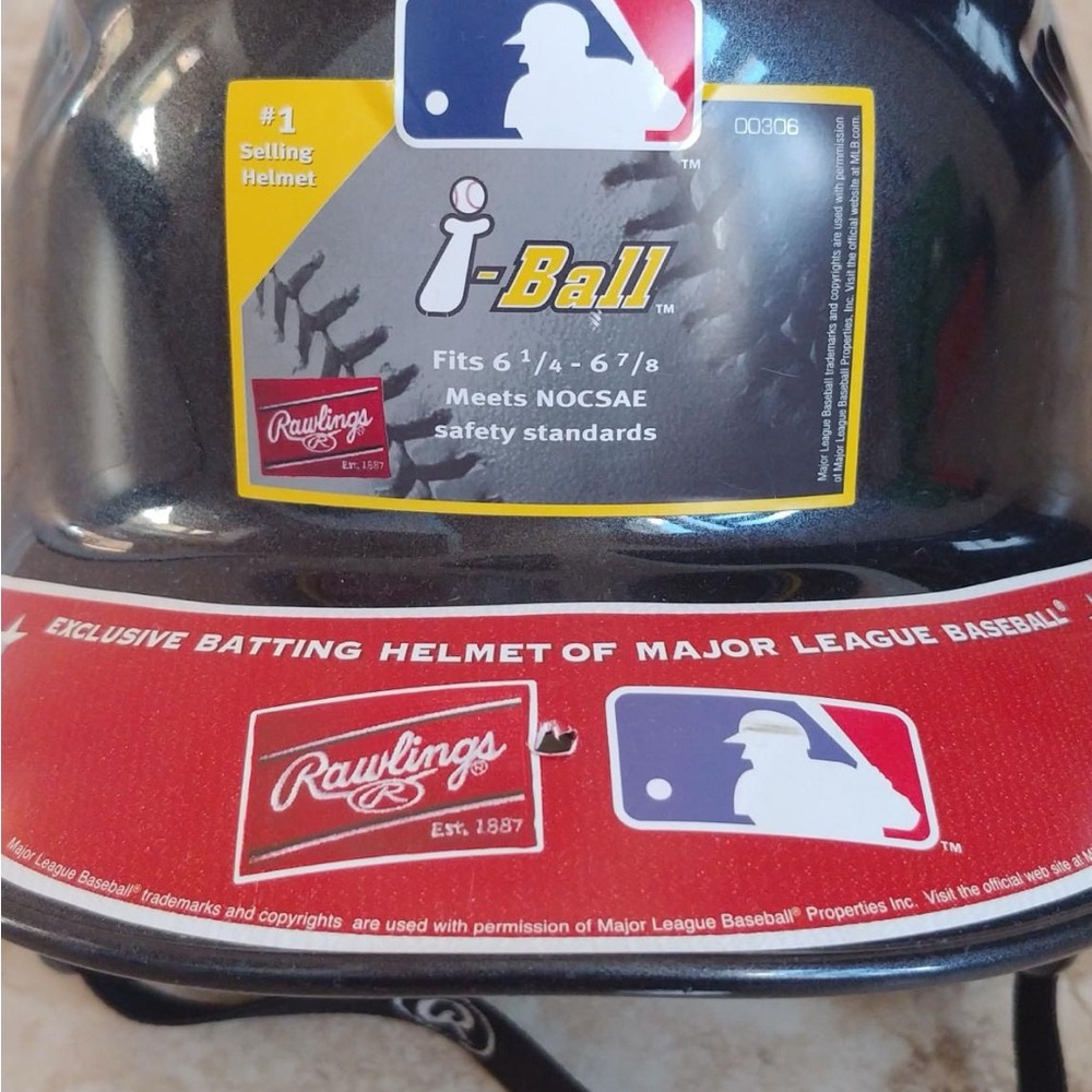 Rawlings Black and Red I-Ball Baseball Helmet